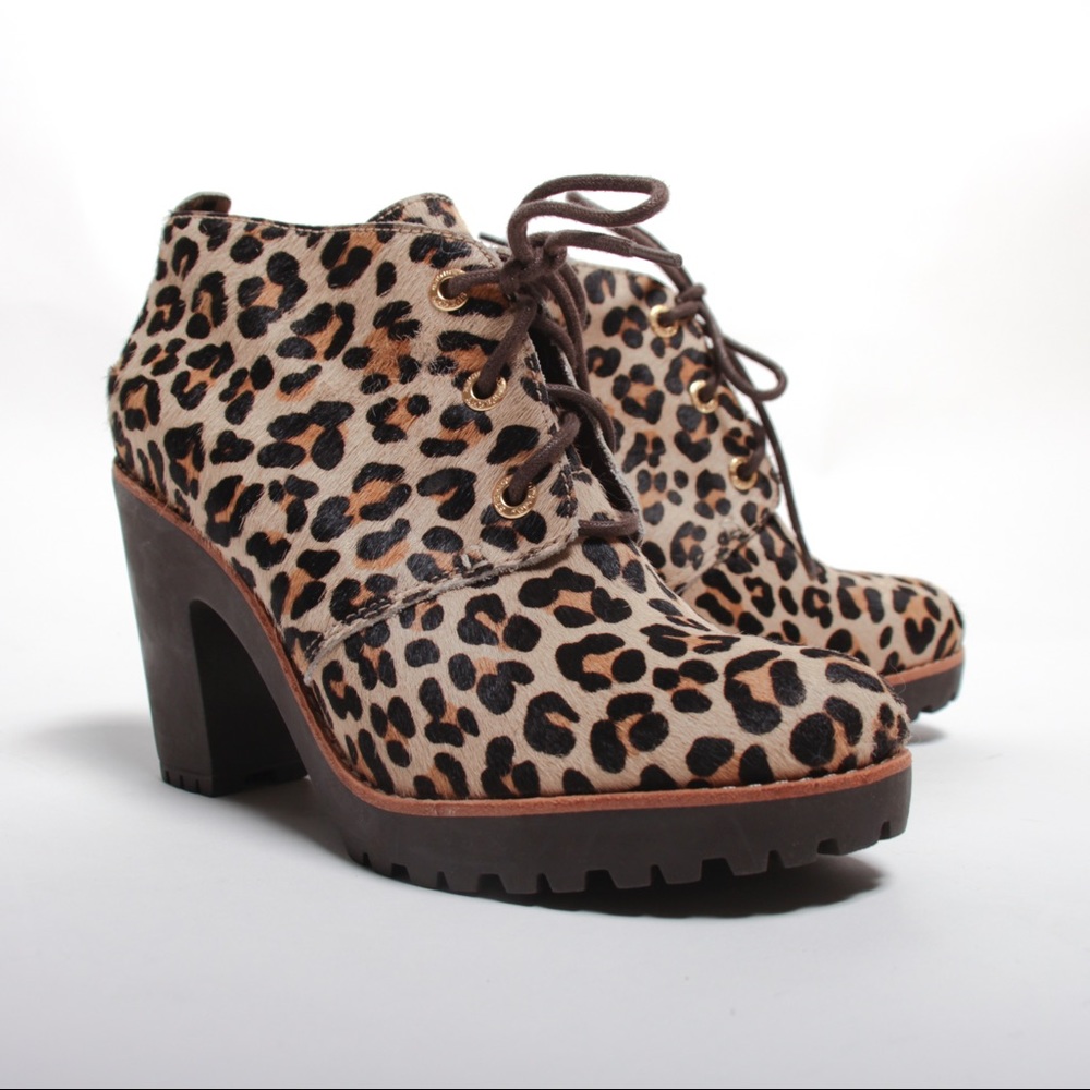 Sperry Cheetah “faux fur” Print Chunky Heels